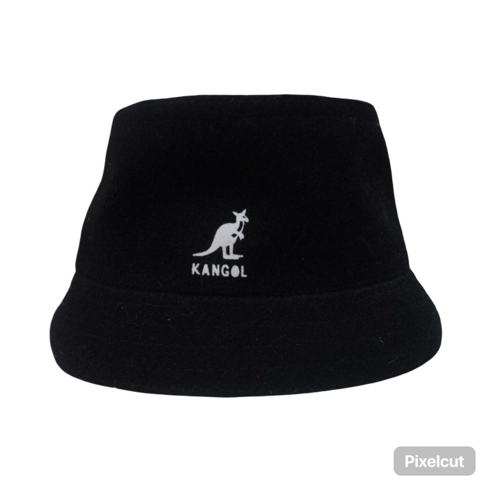 Kangol Wool Lahinch Bucket Hat Unisex Large Black Knitted Wide Brim Streetwear